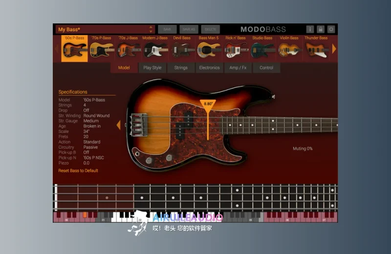 物理建模贝司IK Multimedia MODO BASS 2-哎！老头软件资源分享
