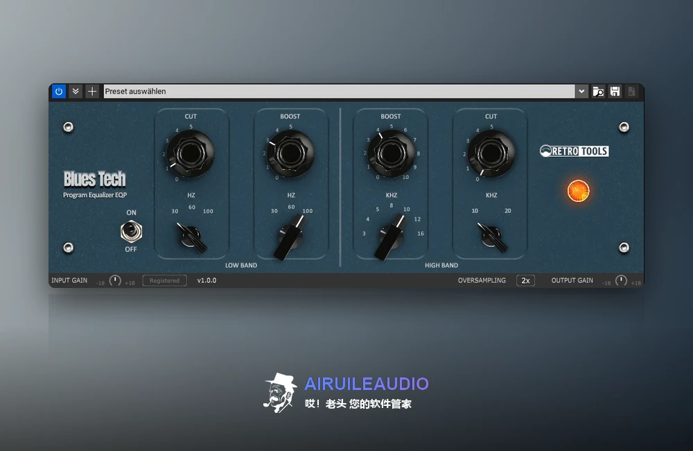 Retro Tools DSP Blues Tech 插件界面