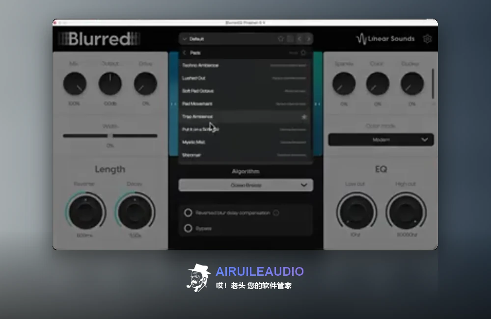 Linear Sounds – Blurred 插件界面